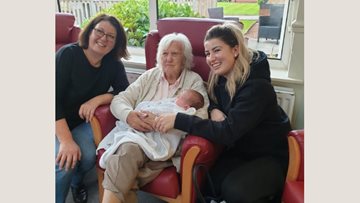 Four generations come together at Glasgow care home